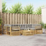  Set vanjskih sofa 7 pcs Bijela i svjetlosiva Poliester | shoptok.hr