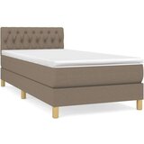  Box spring postelja z vzmetnico taupe 90x200 cm blago, (20724143) | Shoptok.si