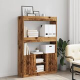  Visoka komoda boja staro drvo 92x33x140 cm konstruirano drvo | shoptok.hr
