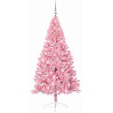 vidaXL Umjetna preddekorirana božićna jelka Roza 180 cm PVC | Shoptok.si