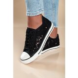 Fenzy Moderne Tenisice S Čipkom, Crne | shoptok.hr