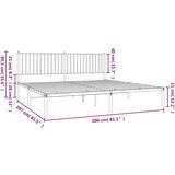 Metalni okvir za krevet s uzglavljem bijeli 200x200 cm | shoptok.hr