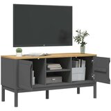 vidaXL TV omarica FLORO siva 114x43x55 cm trdna borovina | Shoptok.si