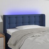 vidaXL LED posteljno vzglavje modro 83x16x78/88 cm blago | Shoptok.si