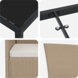 vidaXL Set za objedovanje od 5 dijelova s jastučićima Bež poli ratan | shoptok.hr