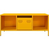 vidaXL Klubska mizica gorčično rumena 101,5x50x43,5 cm valjano jeklo | Shoptok.si