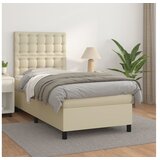  Boxspring - Krevet s oprugama i madracem krem 80 x 200 cm od umjetne kože - Krema 80 x 200 cm gumbi | shoptok.hr