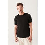 Avva Men's Black Ultrasoft Crew Neck Plain Standard Fit Regular Fit Modal T-shirt Cene