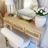  Konzolni stol smeđi 105x30x75 cm od borovine i prirodnog ratana | shoptok.hr