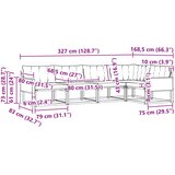  Set vanjskih sofa 5 kom. Prirodna i svjetlosiva | shoptok.hr