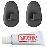 Set 2 kukice i lepak za kačenje polica Lava SafeFix Metaltex 401100 000