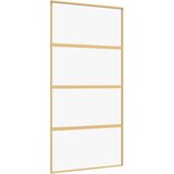 vidaXL Drsna vrata zlata 102,5x205 cm prozorno ESG steklo in aluminij | Shoptok.si