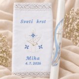  KRSTNI KOMPLET prtiček, sveča s križcem in golobčkom BELO MODRO KRSKMPL 16 Cene