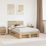  Krevetna konstrukcija s uzglavljem Sonoma hrast 120 x 200 cm | shoptok.hr