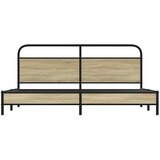 Metalni Kovinski posteljni okvir brez vzmetnice sonoma hrast 183x213 cm, (21610889) | Shoptok.si