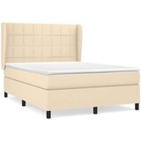  Box spring postelja z vzmetnico krem 140x200 cm blago, (20897178) | Shoptok.si