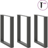  Noge za blagovaonski stol U-oblik 3 kom antracit 70 x (72-73) cm čelik | shoptok.hr