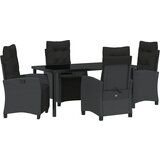 vidaXL 5-delni vrtni jedilni set črnega poly ratana. | Shoptok.si