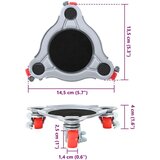 vidaXL Kolesa za pohištvo 4 kosi z dvigalom 14,5 x 13,5 x 4 cm jeklo 400 kg | Shoptok.si