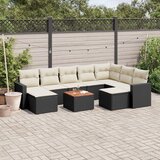  10-dijelni set vrtnih sofa s jastucima crni od poliratana | shoptok.hr