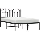  Metalni okvir za krevet s uzglavljem crni 120x200 cm | shoptok.hr