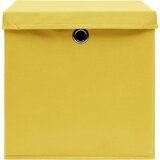 vidaXL škatle za shranjevanje s pokrovi x 10 rumene 32x32x32 cm blago | Shoptok.si