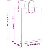  Papirnate vrećice 250 kom s ručkama crvene 32x17x44 cm | shoptok.hr