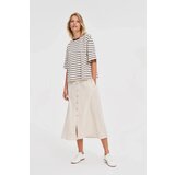 Marisse Brown Striped Oversize T-Shirt | Shoptok.si