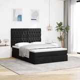 vidaXL Otomanski posteljni okvir z vzmetnico črn 140x190 cm blago | Shoptok.si
