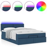  Otomanski krevet s madracem i LED plavi 140x190 cm tkanine | shoptok.hr