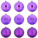  Velika Božićna kuglica set 9 pcs Lila Plastika | shoptok.hr