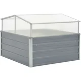 vidaXL Staklenik 100x100x85 cm Galvanizirani Čelik Sivi