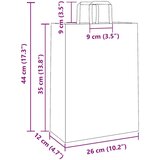 vidaXL Papirnate vrečke 250 kosov z ročaji črne barve 26x12x35 cm | Shoptok.si
