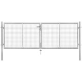 vidaXL vrtna vrata od pocinčanog čelika 306 x 125 cm srebrna Cijene