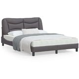  Okvir kreveta s LED svjetlima sivi 140 x 190 cm od umjetne kože | shoptok.hr