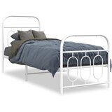  Metalni okvir kreveta uzglavlje i podnožje bijeli 75x190 cm | shoptok.hr