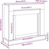  Okvir za kamin boja drva 100x30x87,5 cm od konstruiranog drva | shoptok.hr
