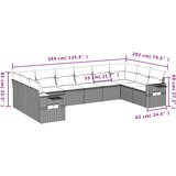  10-dijelni set vrtnih sofa poliratan s jastucima svijetlosivi | shoptok.hr