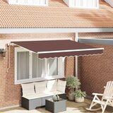 vidaXL retraktilna tenda rjava in bela | Shoptok.si