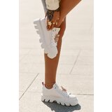CheBello Leather Sneakers With Decorative Pineapple Brooch 4651 White | shoptok.hr