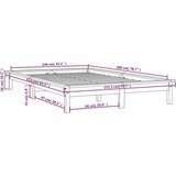  Posteljni okvir črn 140x200 cm trdna borovina, (20724536) | Shoptok.si