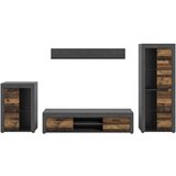 MID.YOU Dnevni Regal Jam, Videz Starega Lesa, 4-Delni | Shoptok.si