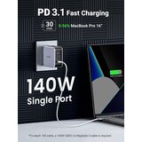 Ugreen Nexode 3-portni 140W USB-C punjač s PD 3.1 GaN i priloženim USB-C 240W punjačnim kabelom | shoptok.hr