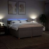 vidaXL Krevet s oprugama i madracem smeđesivi 200x200 cm od tkanine | shoptok.hr