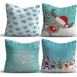 NYXMAS11 Set od 4 ukrasna jastuka, 43 x 43 cm, plava