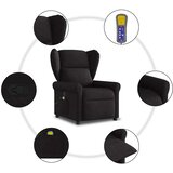 vidaXL Masažni naslonjač od tkanine crni | shoptok.hr