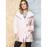 LeMonada Lemonade coat decorated with white and black trimming pink