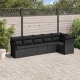 vidaXL 6-dijelni set vrtnih sofa s jastucima crni od poliratana Cijene
