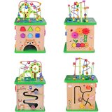 Tooky Toy drvena edukativna kocka s aktivnostima, razvrstavačem i labirintom | shoptok.hr