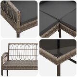  Set vrtnog kauča s jastukom 2 pcs Sivi Poli Rattan i čelik | shoptok.hr